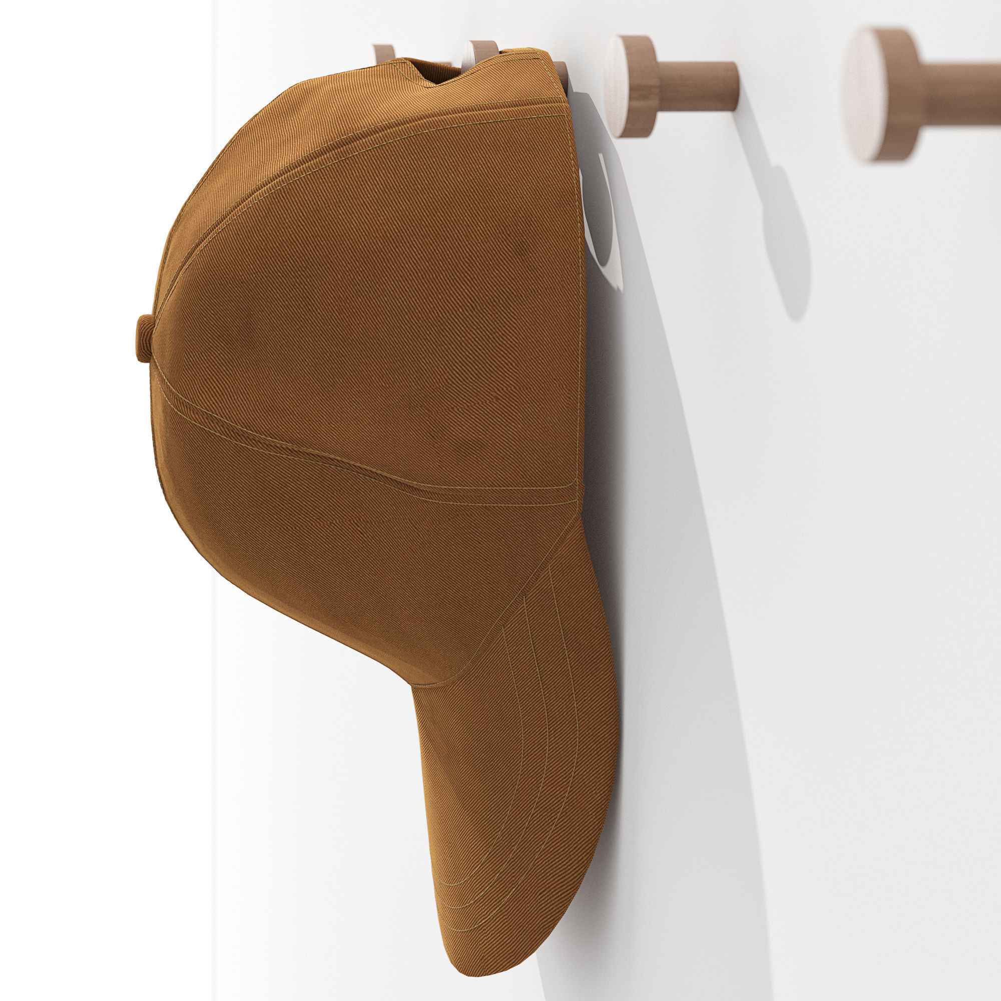 Outerwear and cap on hooks Set 01 3D model_4