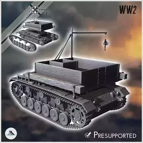 Bergepanzer III - miniatures tabletop scenery 3D print model