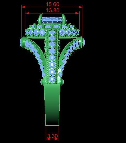 women diamonds ring  3D print model_7