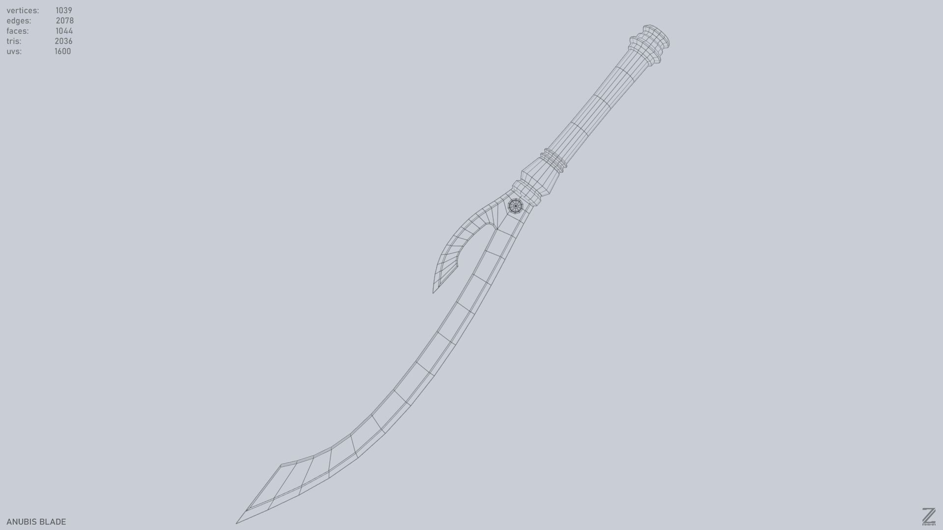 Anubis blade Low-poly 3D model_12