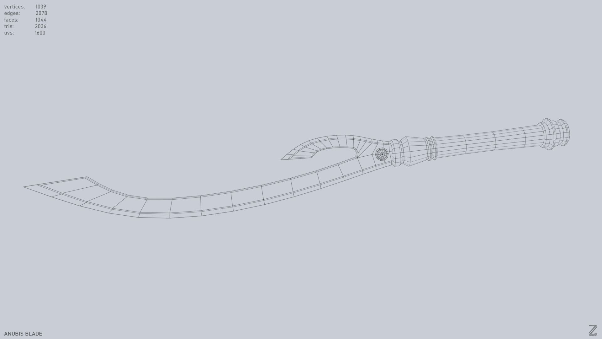 Anubis blade Low-poly 3D model_11