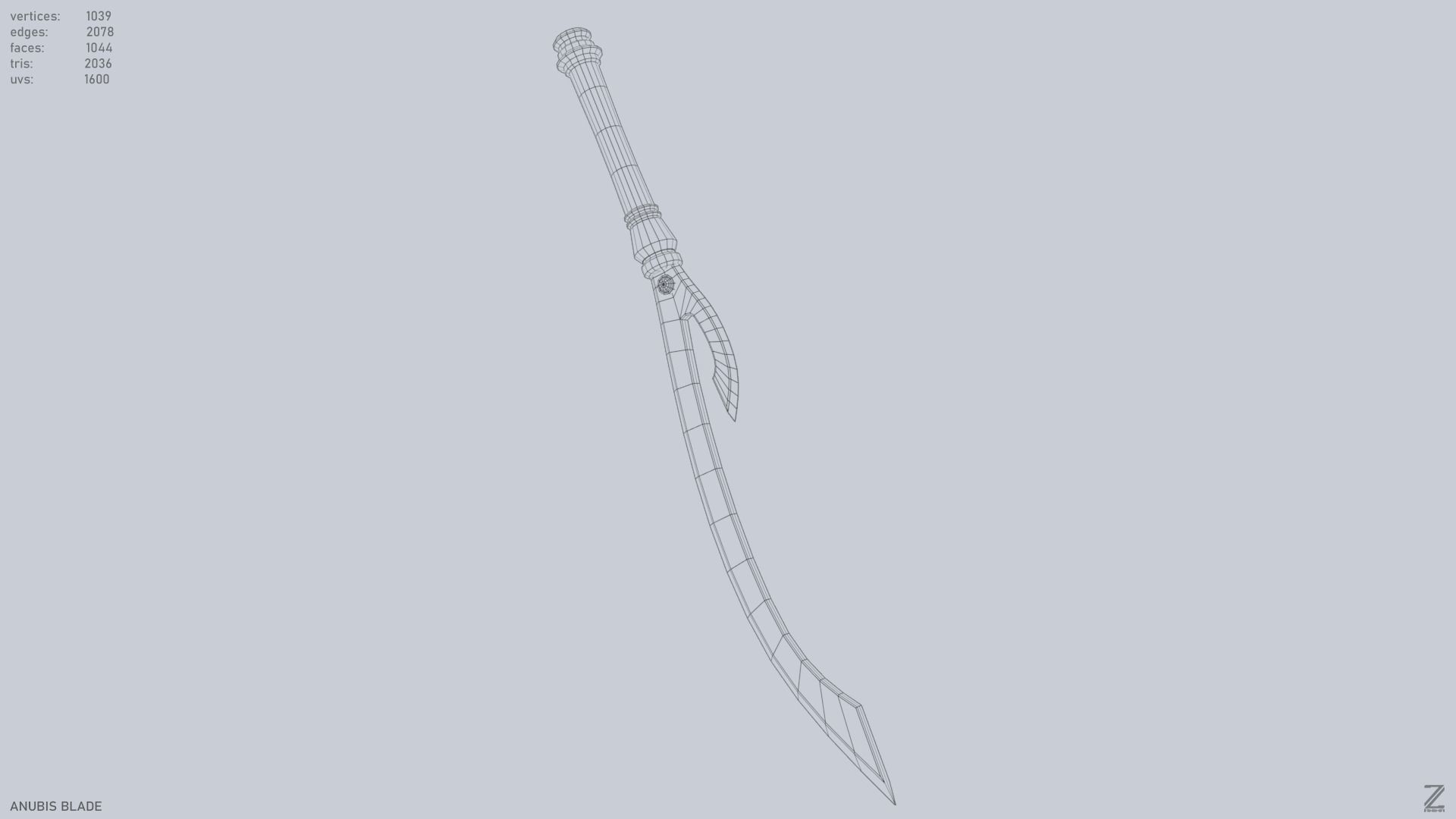 Anubis blade Low-poly 3D model_13