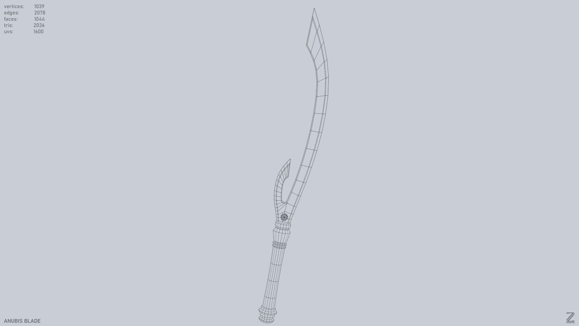 Anubis blade Low-poly 3D model_15