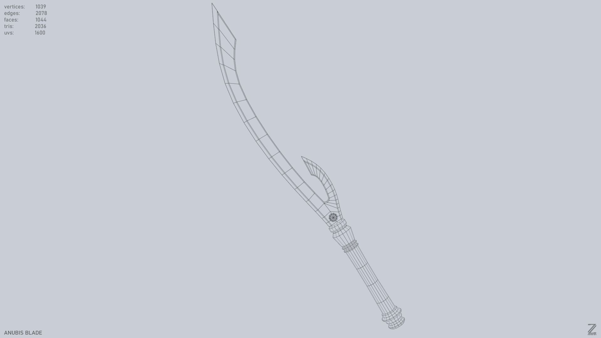 Anubis blade Low-poly 3D model_10