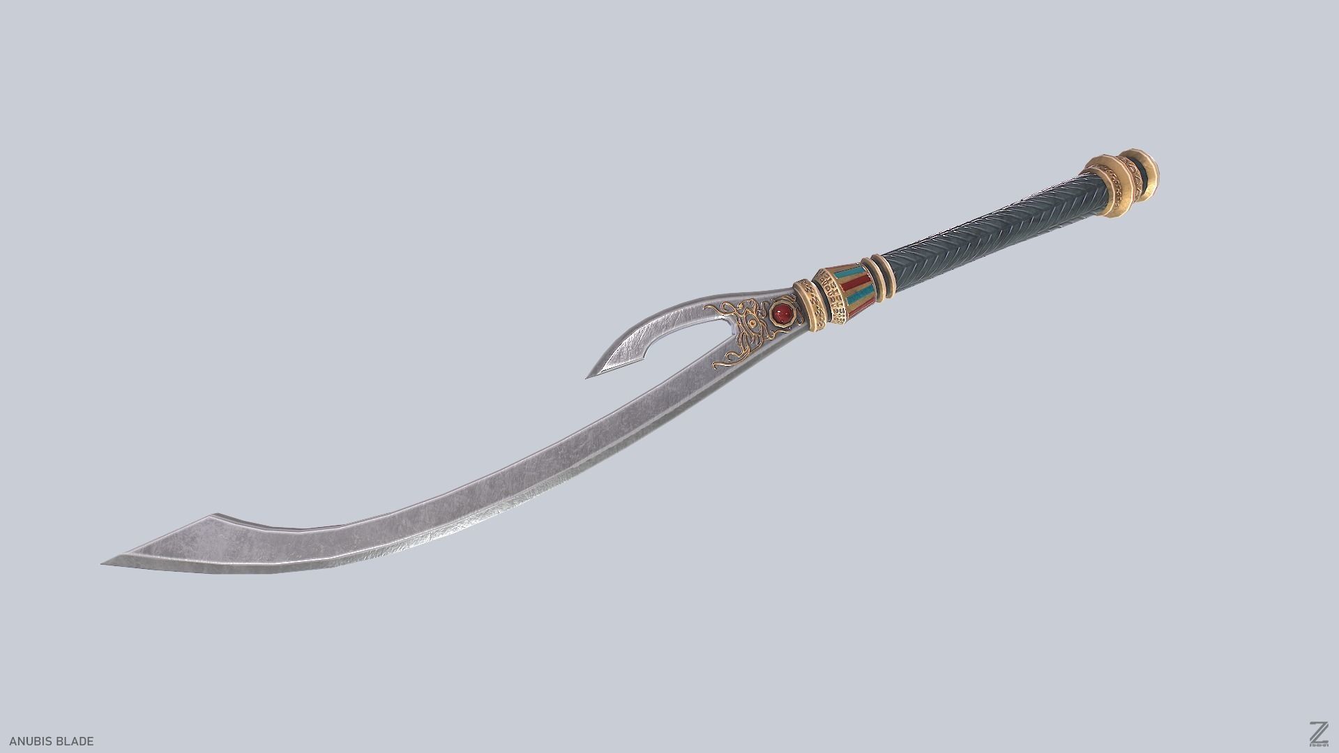 Anubis blade Low-poly 3D model_4