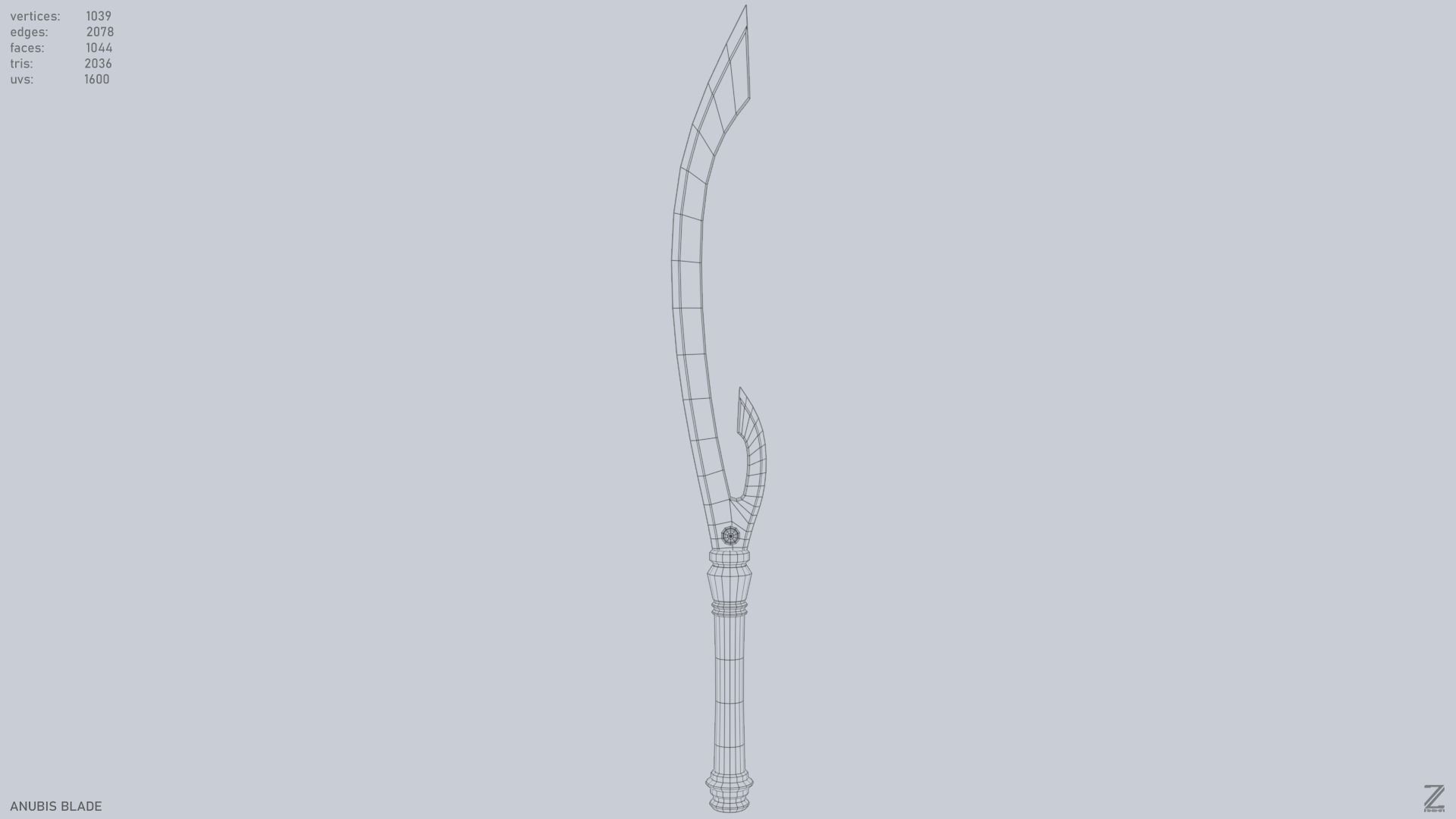 Anubis blade Low-poly 3D model_9