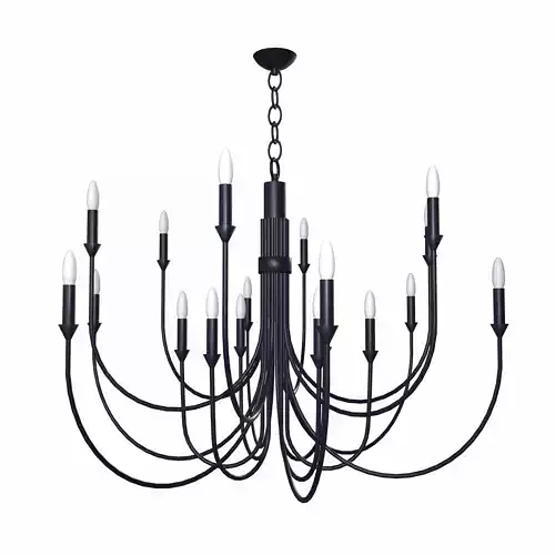 Modern Classic Large Black Chandelier  Low-poly 3D model