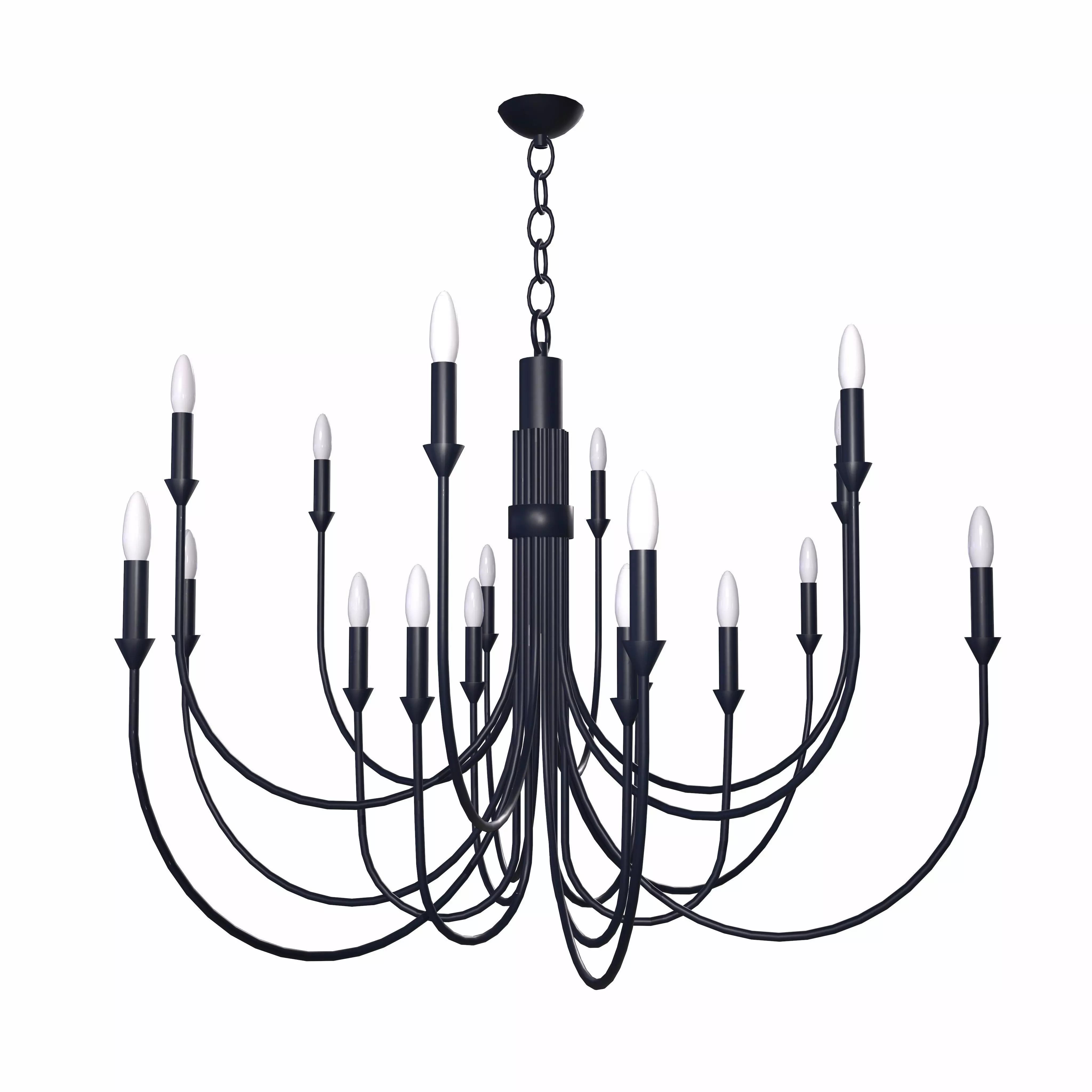 Modern Classic Large Black Chandelier  Low-poly 3D model_0
