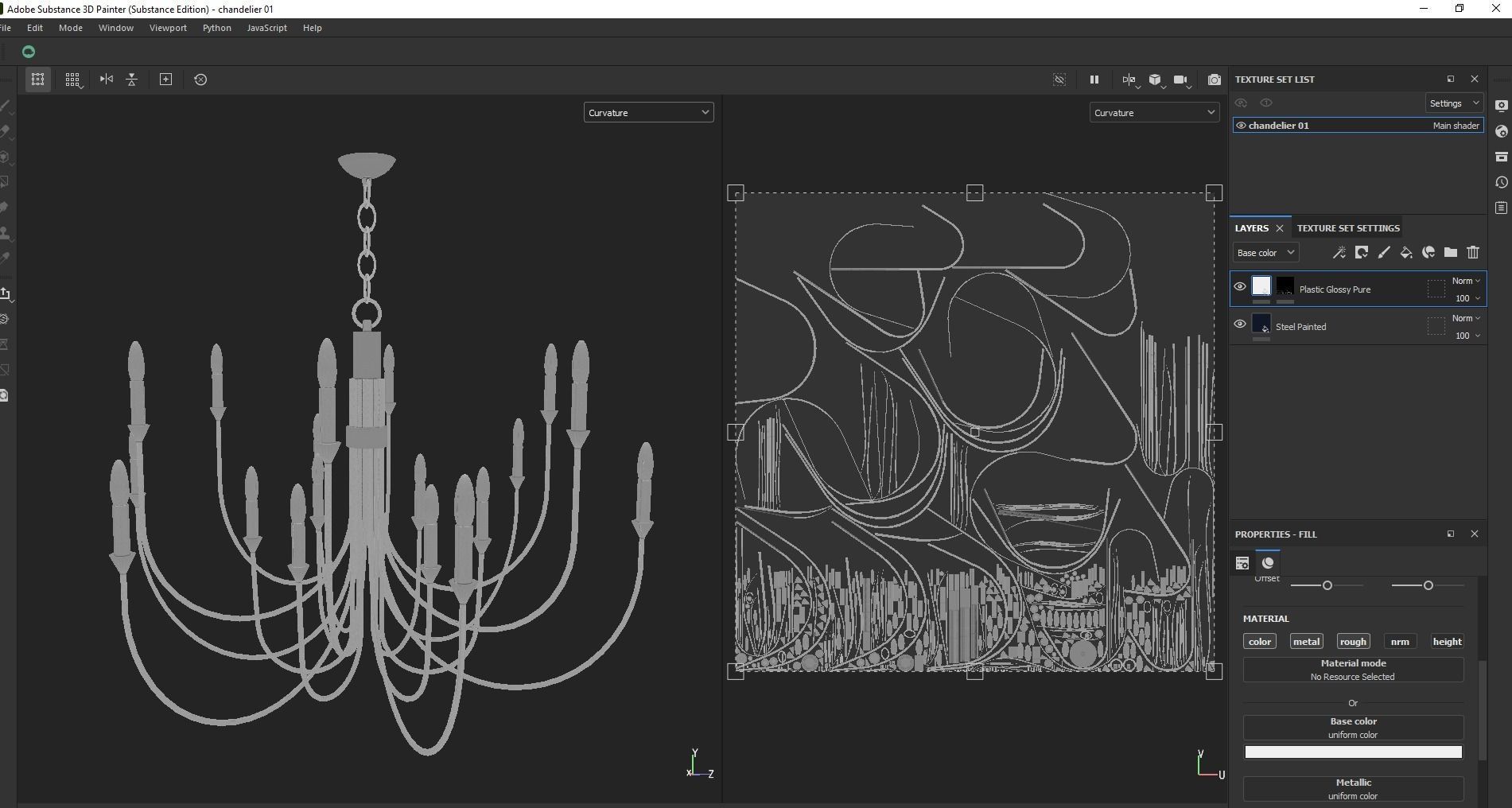 Modern Classic Large Black Chandelier  Low-poly 3D model_20