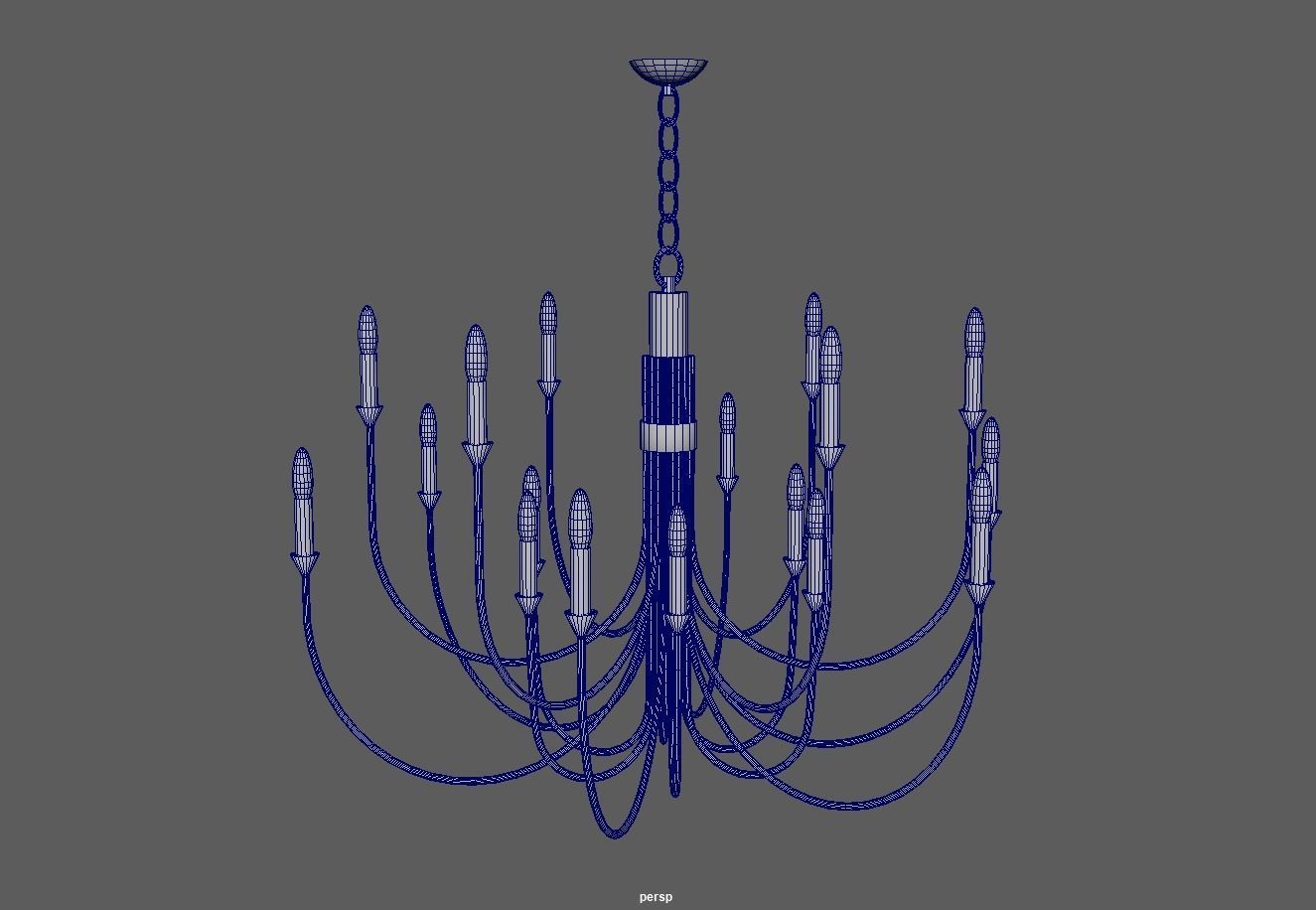 Modern Classic Large Black Chandelier  Low-poly 3D model_5