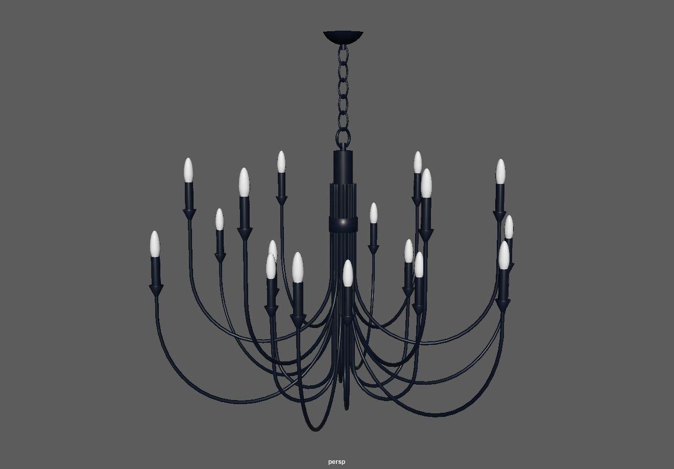 Modern Classic Large Black Chandelier  Low-poly 3D model_4