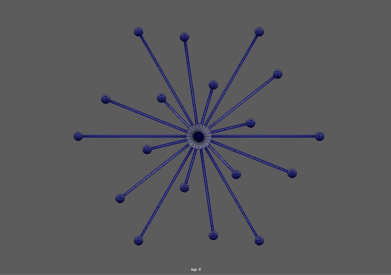 Modern Classic Large Black Chandelier  Low-poly 3D model_8