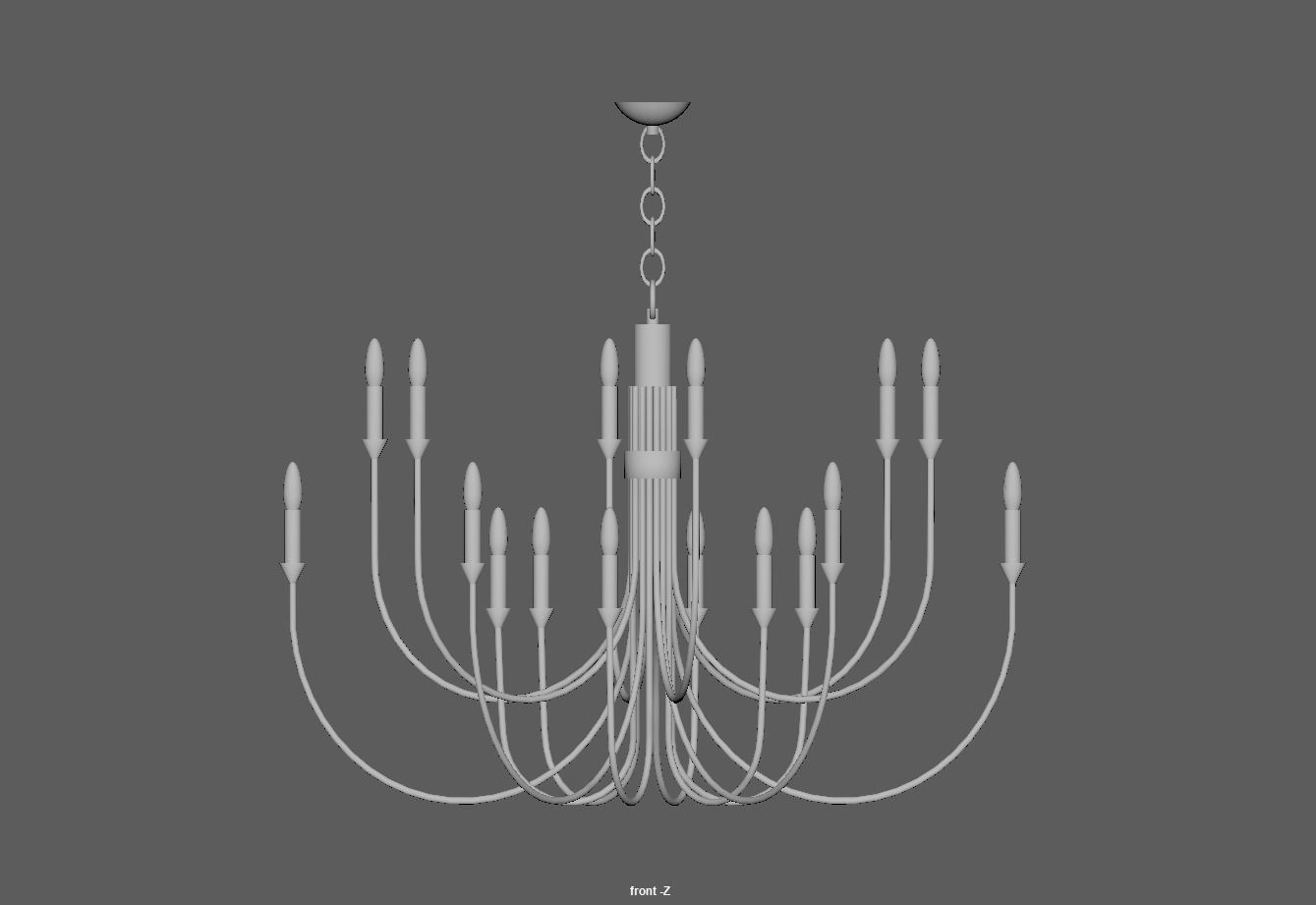 Modern Classic Large Black Chandelier  Low-poly 3D model_12