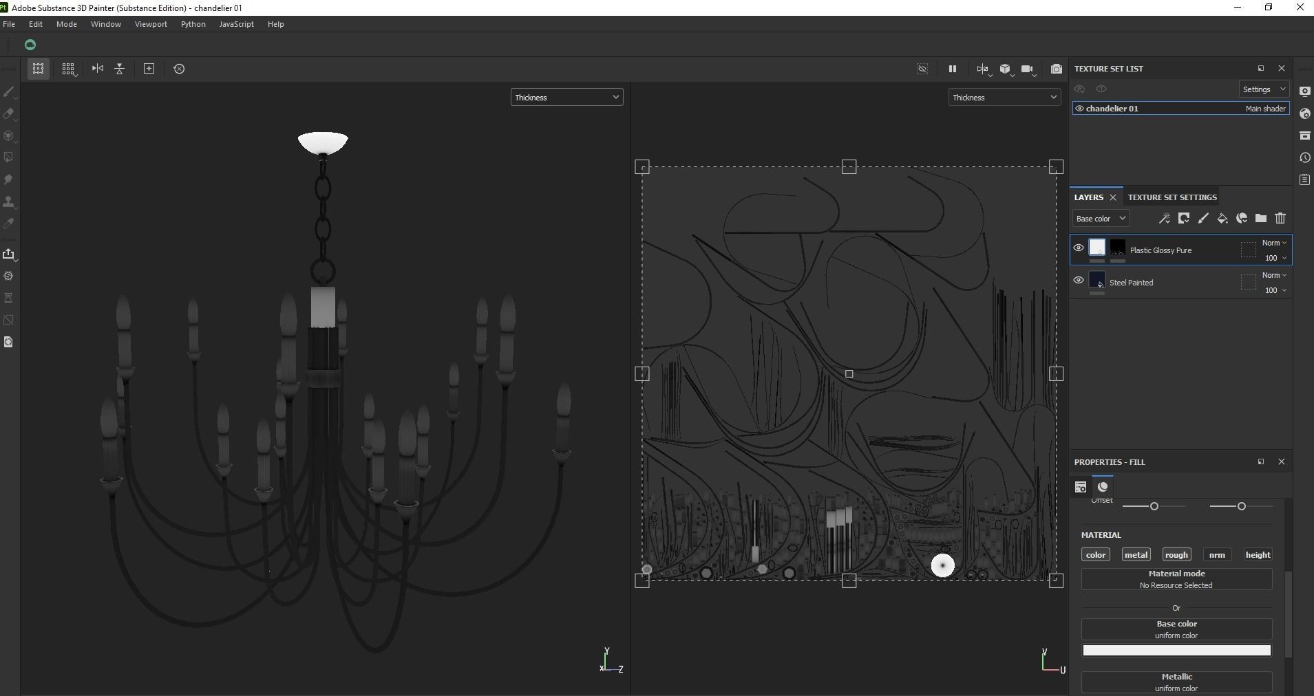 Modern Classic Large Black Chandelier  Low-poly 3D model_22