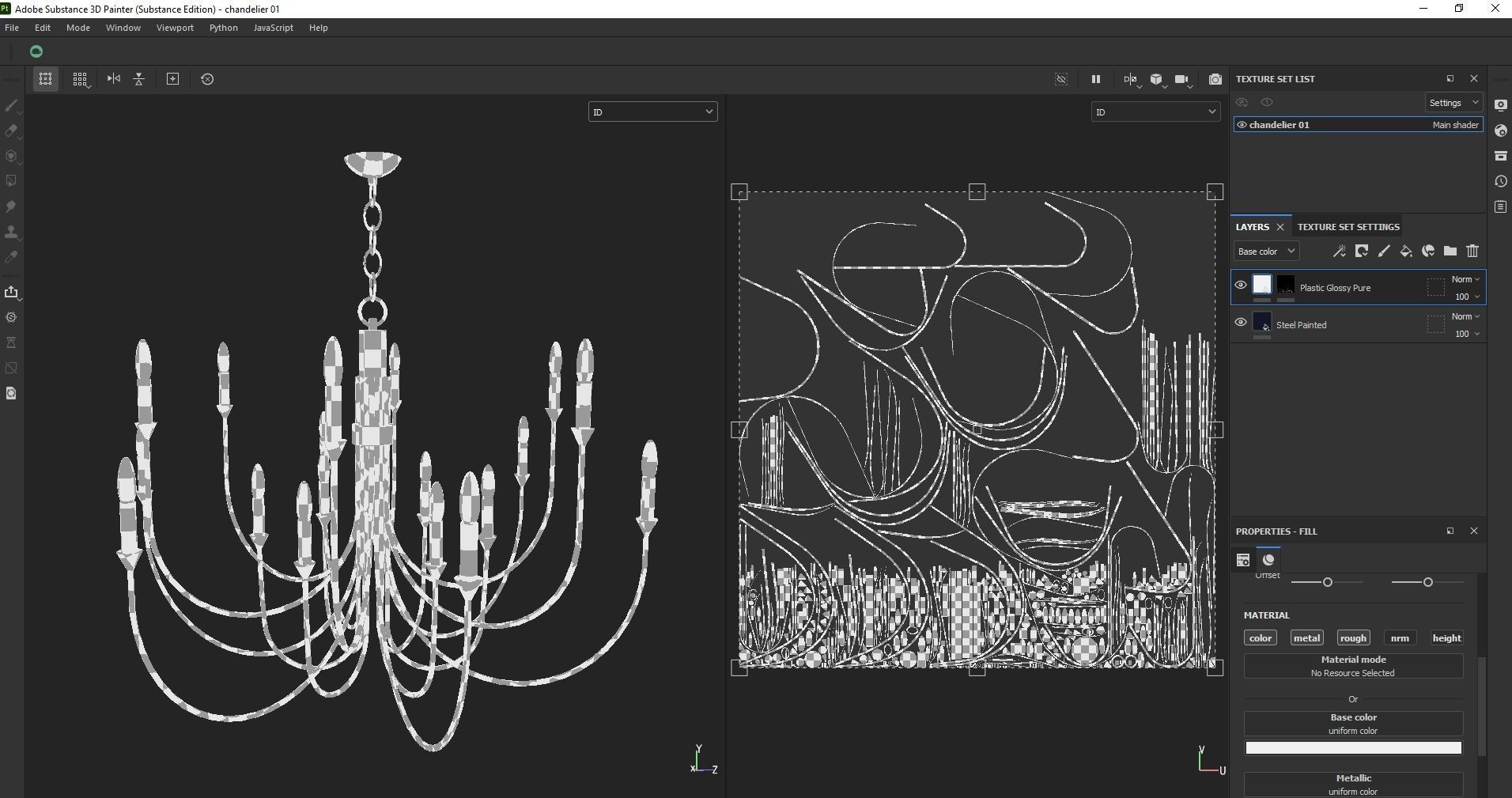 Modern Classic Large Black Chandelier  Low-poly 3D model_16