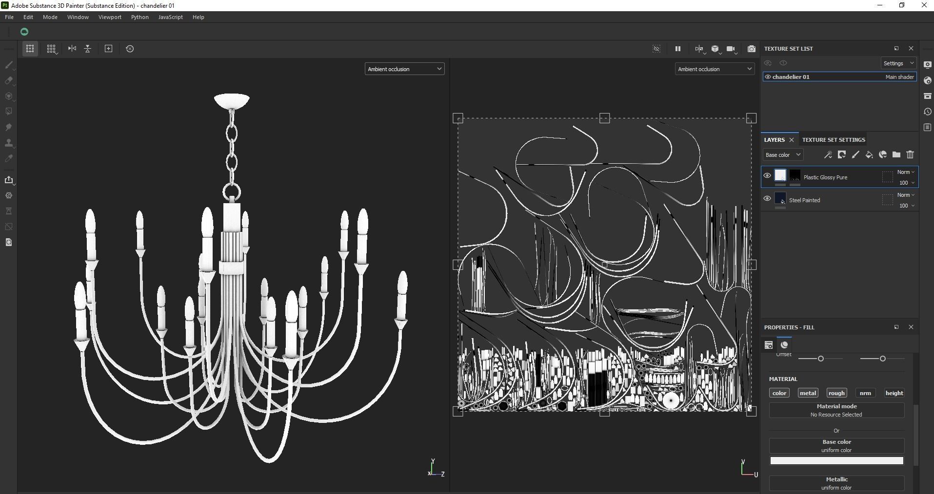 Modern Classic Large Black Chandelier  Low-poly 3D model_18