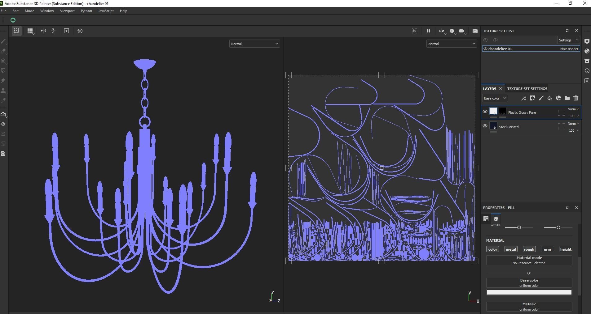 Modern Classic Large Black Chandelier  Low-poly 3D model_19