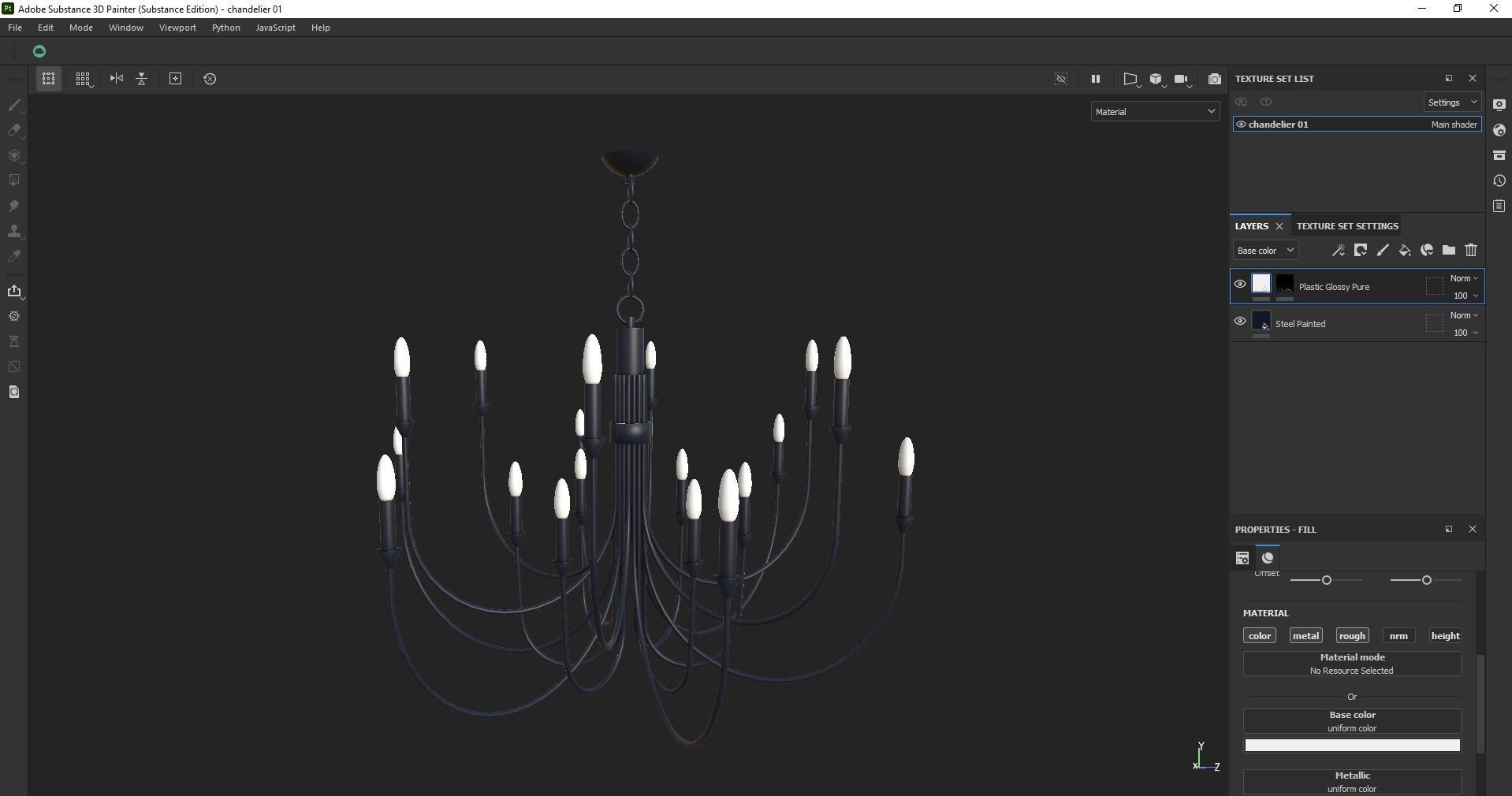 Modern Classic Large Black Chandelier  Low-poly 3D model_15