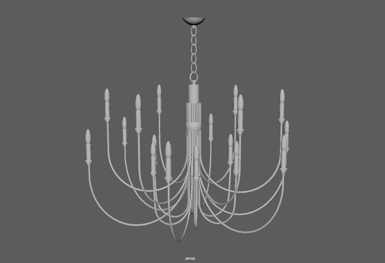 Modern Classic Large Black Chandelier  Low-poly 3D model_6
