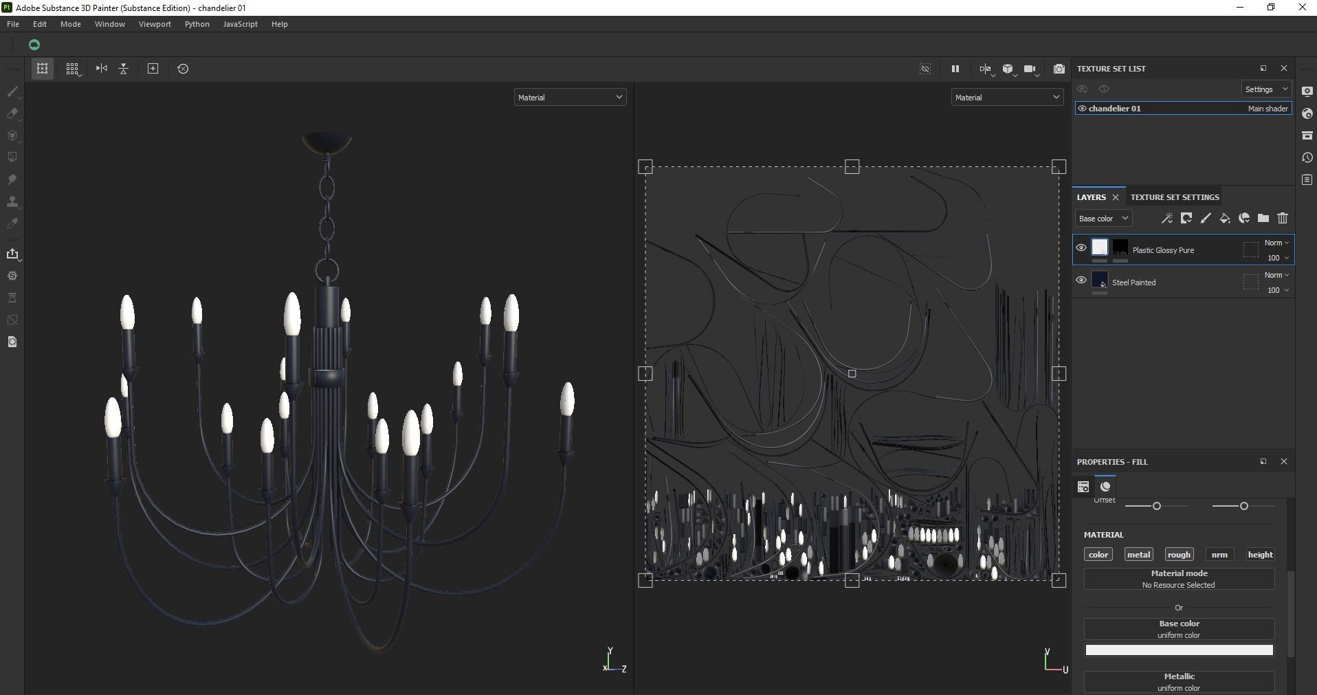 Modern Classic Large Black Chandelier  Low-poly 3D model_17