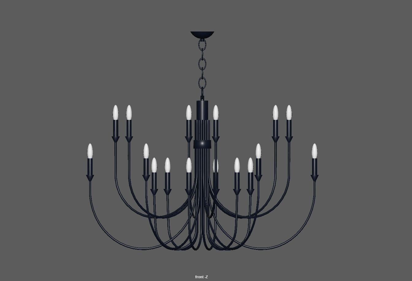 Modern Classic Large Black Chandelier  Low-poly 3D model_10