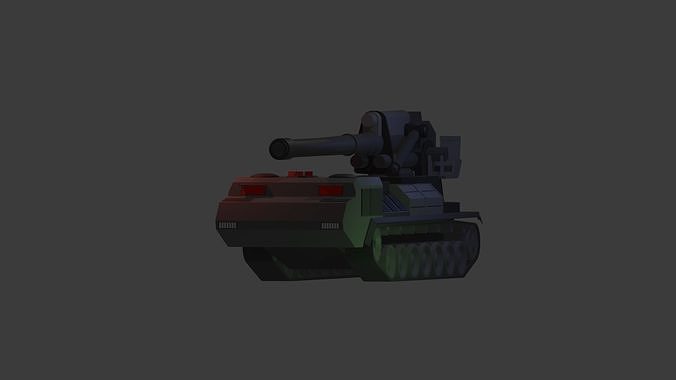 2S7 Peony Low-poly 3D model