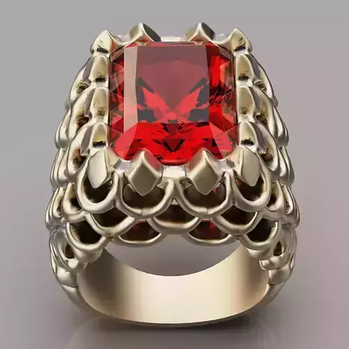 Lux man ring silver gold jewelry printable 3D model