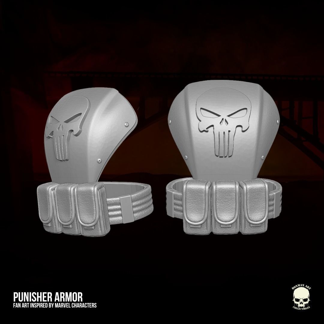Punisher Armor fan art 3D printable File For Action Figures 3D print model_4