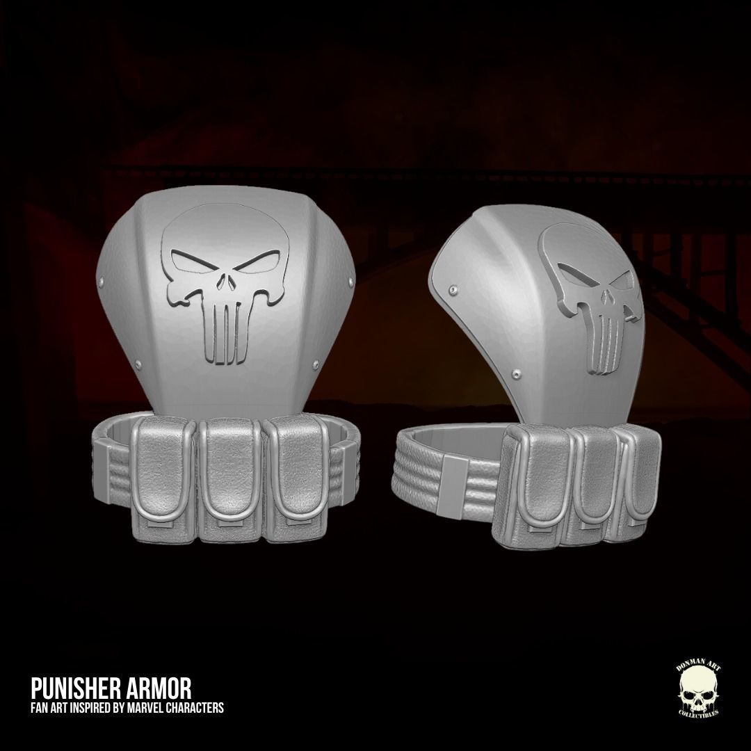 Punisher Armor fan art 3D printable File For Action Figures 3D print model_8