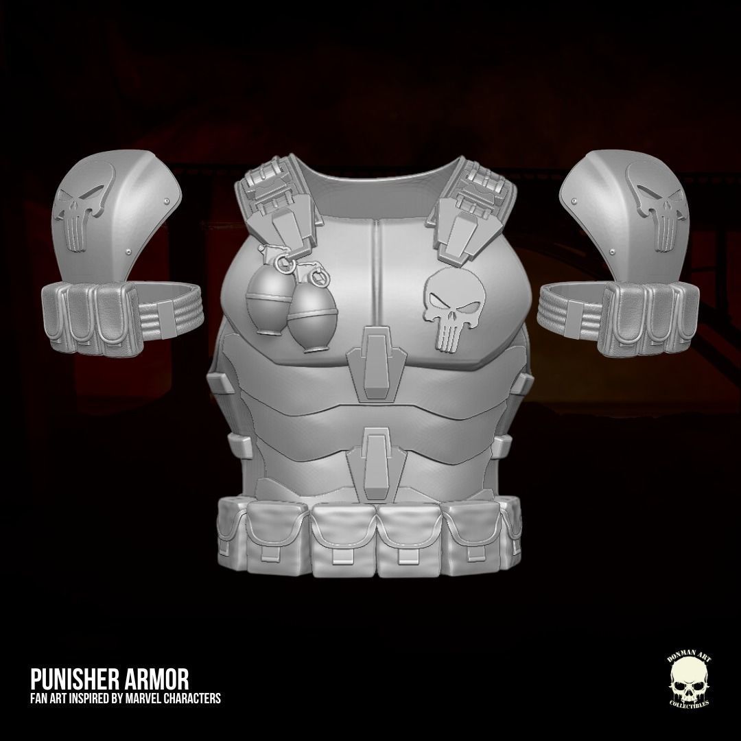 Punisher Armor fan art 3D printable File For Action Figures 3D print model_5