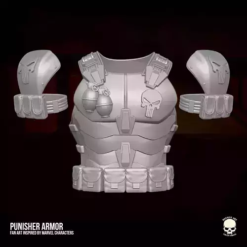 Punisher Armor fan art 3D printable File For Action Figures