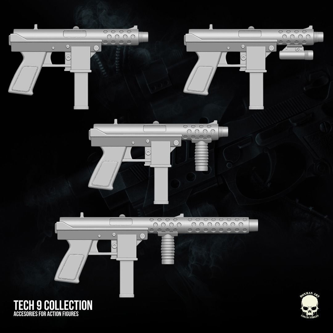 Tech 9 accessory 3D printable files for Action Figures 3D print model_7
