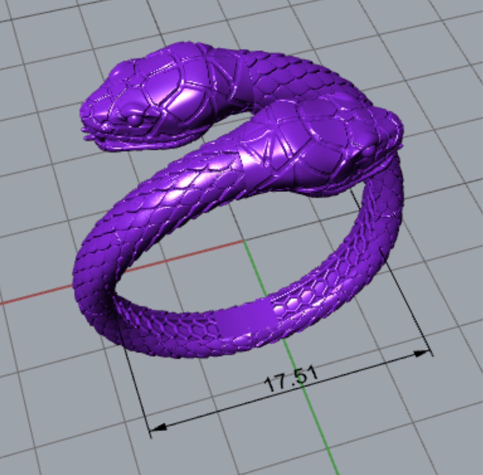 sanke ring direct casting 3D print model_5