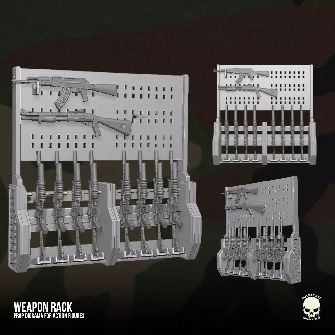 Diorama Rack 3D printable files for Action Figures 3D print model_0