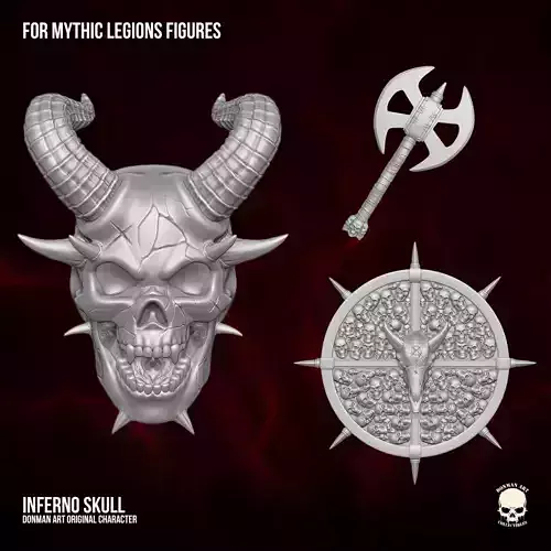 Inferno Skull for Mythic Legions 3D printable Files