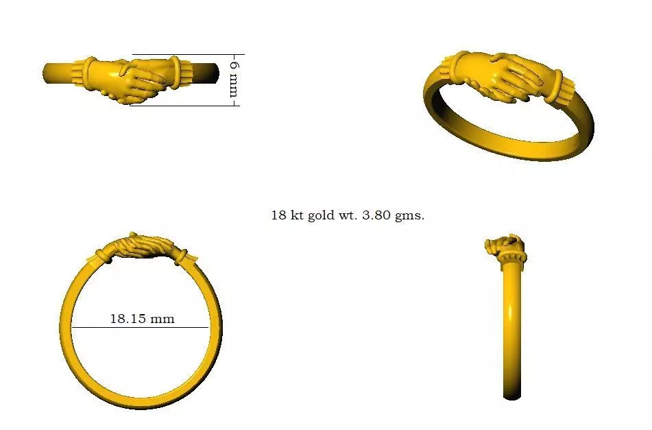 Hand Ring Free 3D print model