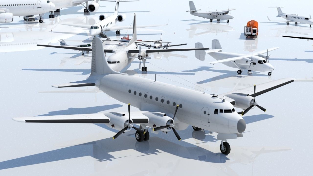 Douglas DC-4 C-54 Skymaster Static Low Poly Low-poly 3D model_20