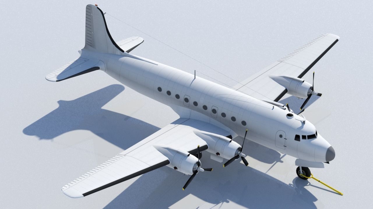 Douglas DC-4 C-54 Skymaster Static Low Poly Low-poly 3D model_9