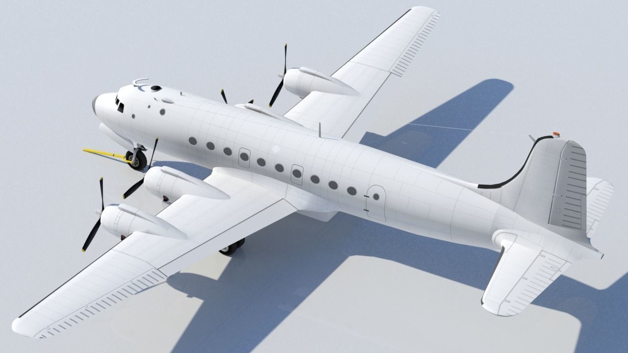 Douglas DC-4 C-54 Skymaster Static Low Poly Low-poly 3D model_5