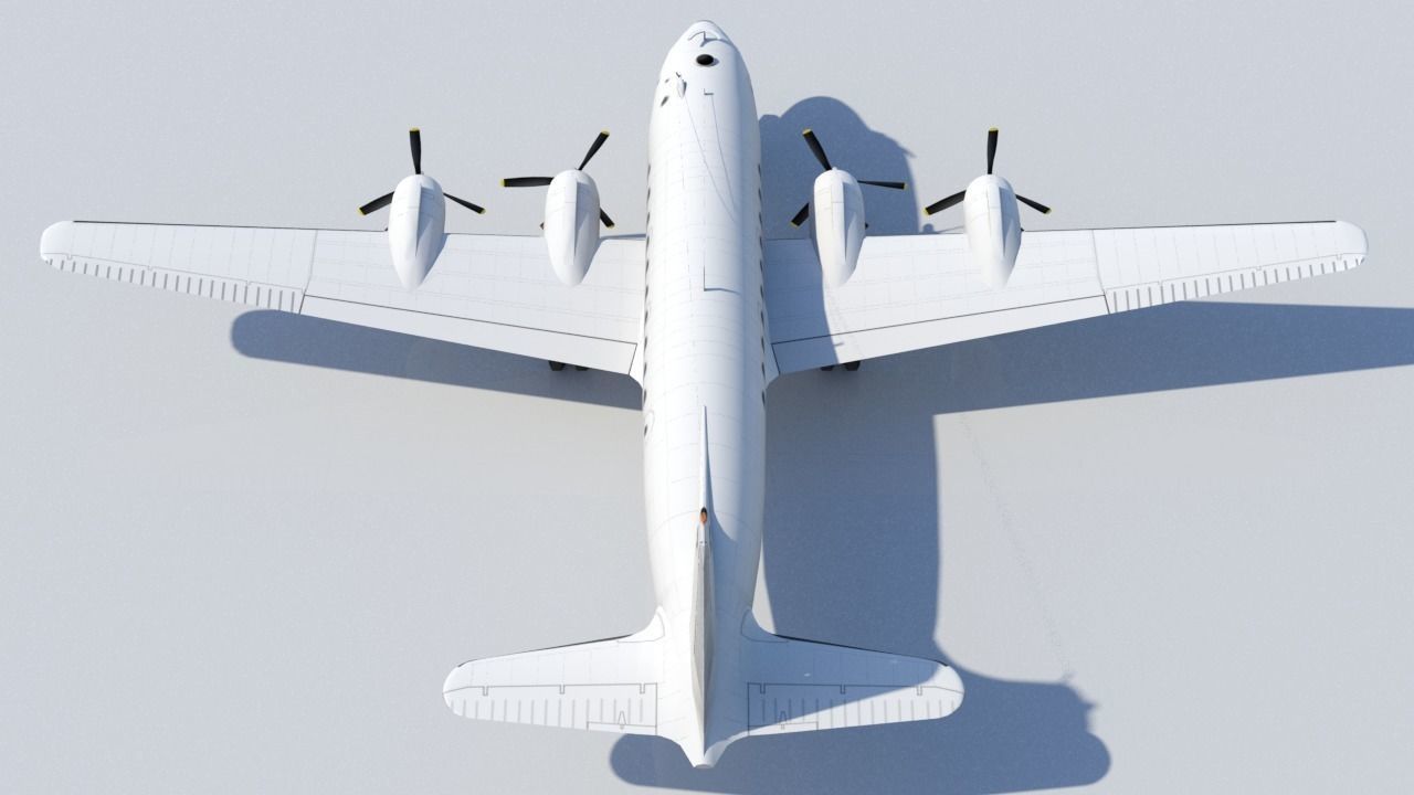 Douglas DC-4 C-54 Skymaster Static Low Poly Low-poly 3D model_6