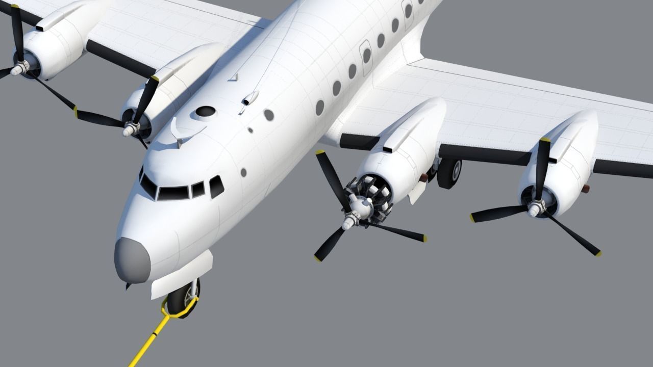 Douglas DC-4 C-54 Skymaster Static Low Poly Low-poly 3D model_14