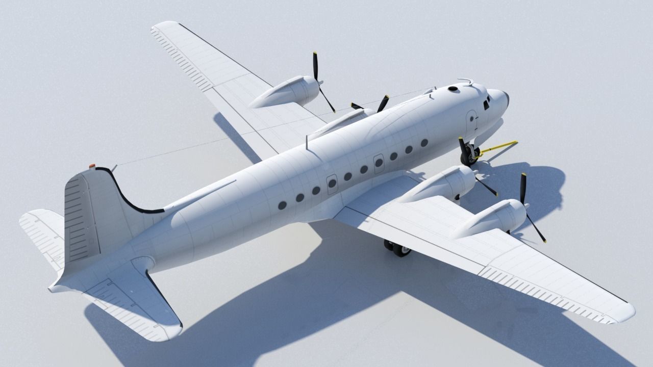 Douglas DC-4 C-54 Skymaster Static Low Poly Low-poly 3D model_7
