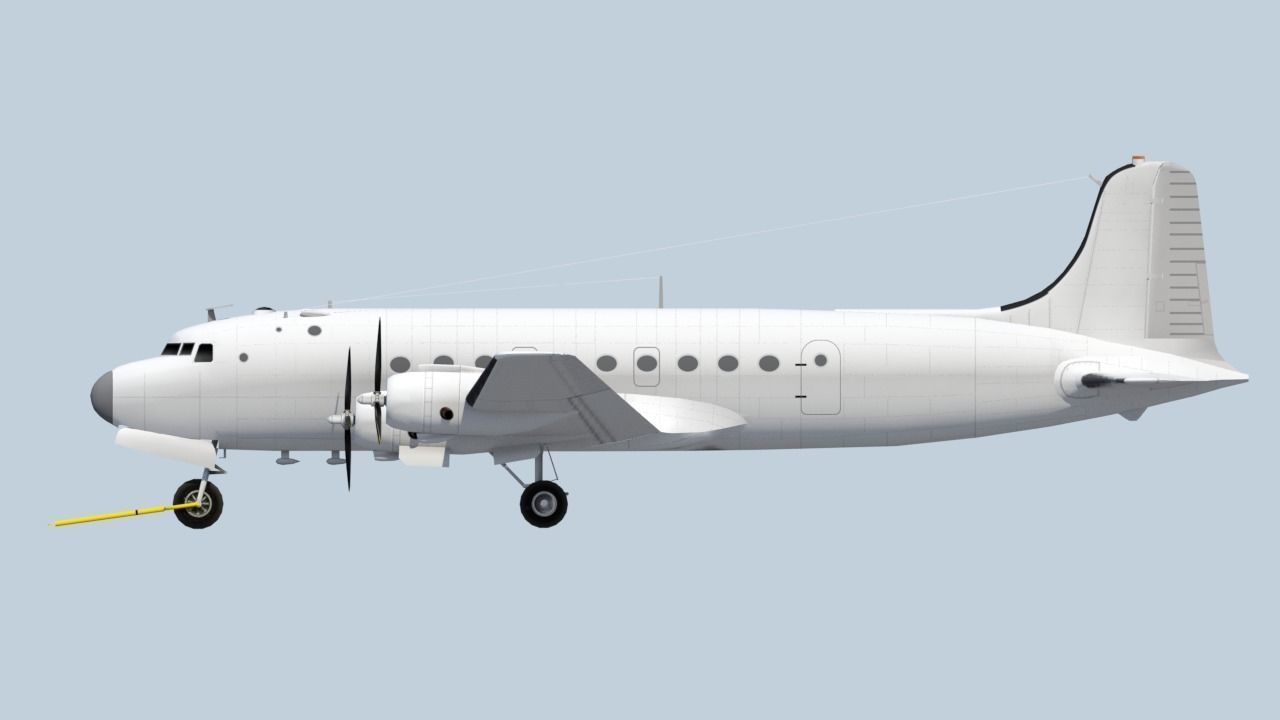 Douglas DC-4 C-54 Skymaster Static Low Poly Low-poly 3D model_22