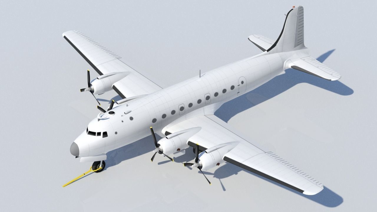Douglas DC-4 C-54 Skymaster Static Low Poly Low-poly 3D model_3