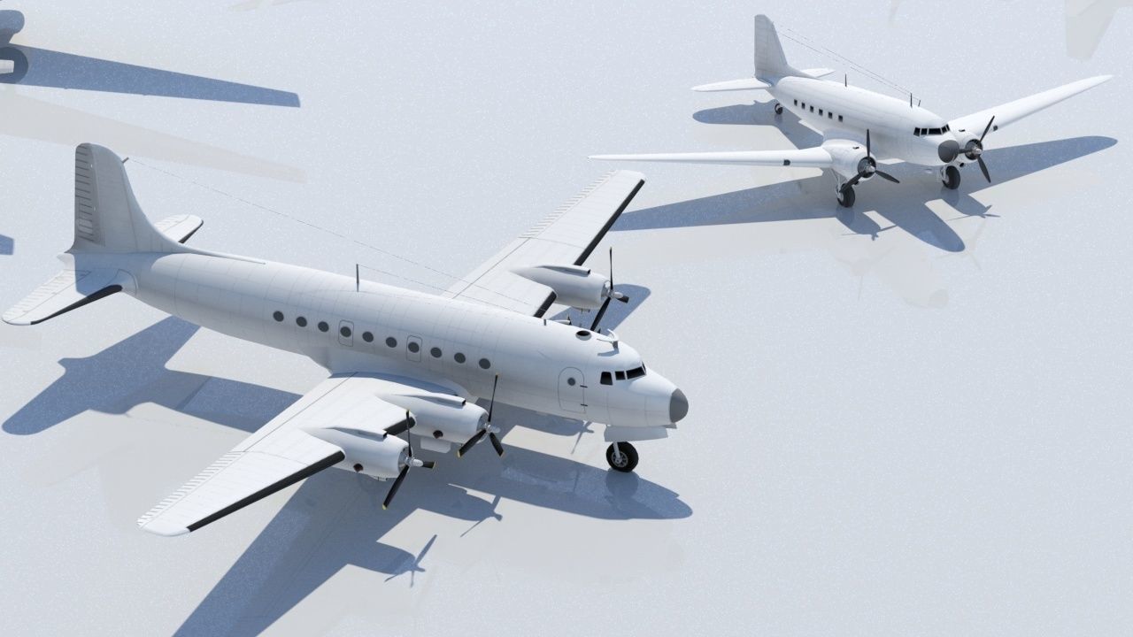 Douglas DC-4 C-54 Skymaster Static Low Poly Low-poly 3D model_21