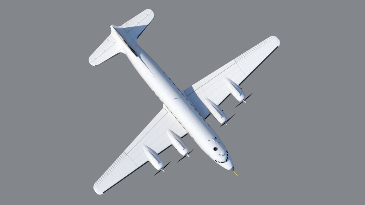 Douglas DC-4 C-54 Skymaster Static Low Poly Low-poly 3D model_23