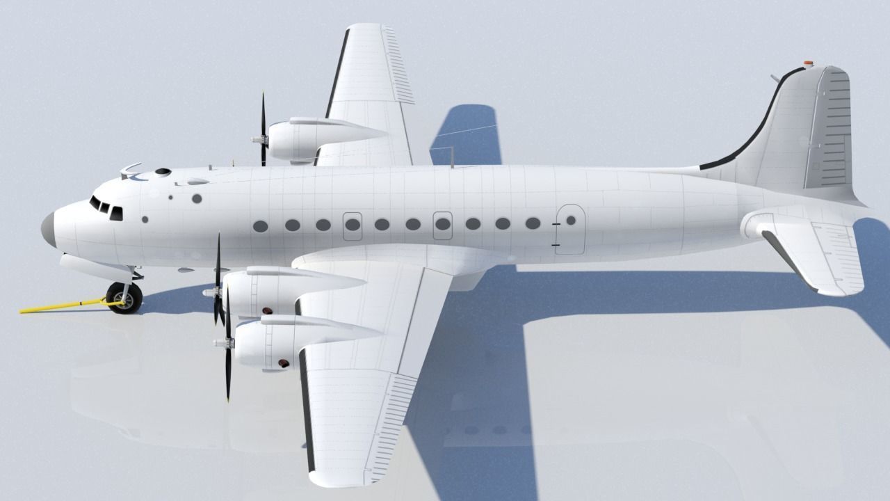 Douglas DC-4 C-54 Skymaster Static Low Poly Low-poly 3D model_4