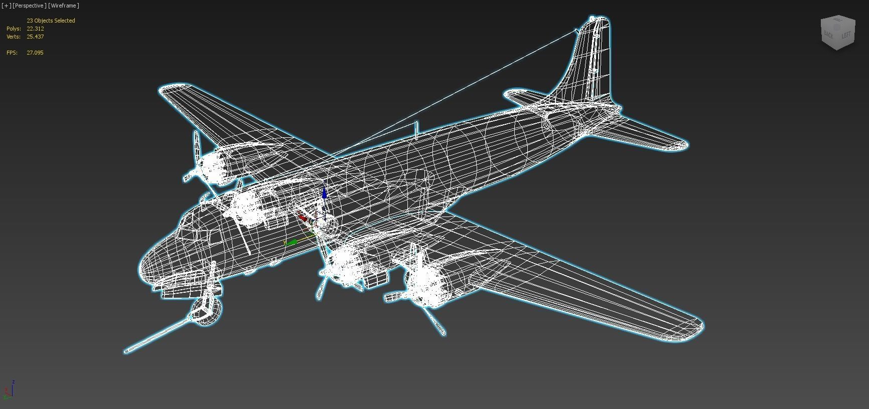 Douglas DC-4 C-54 Skymaster Static Low Poly Low-poly 3D model_15