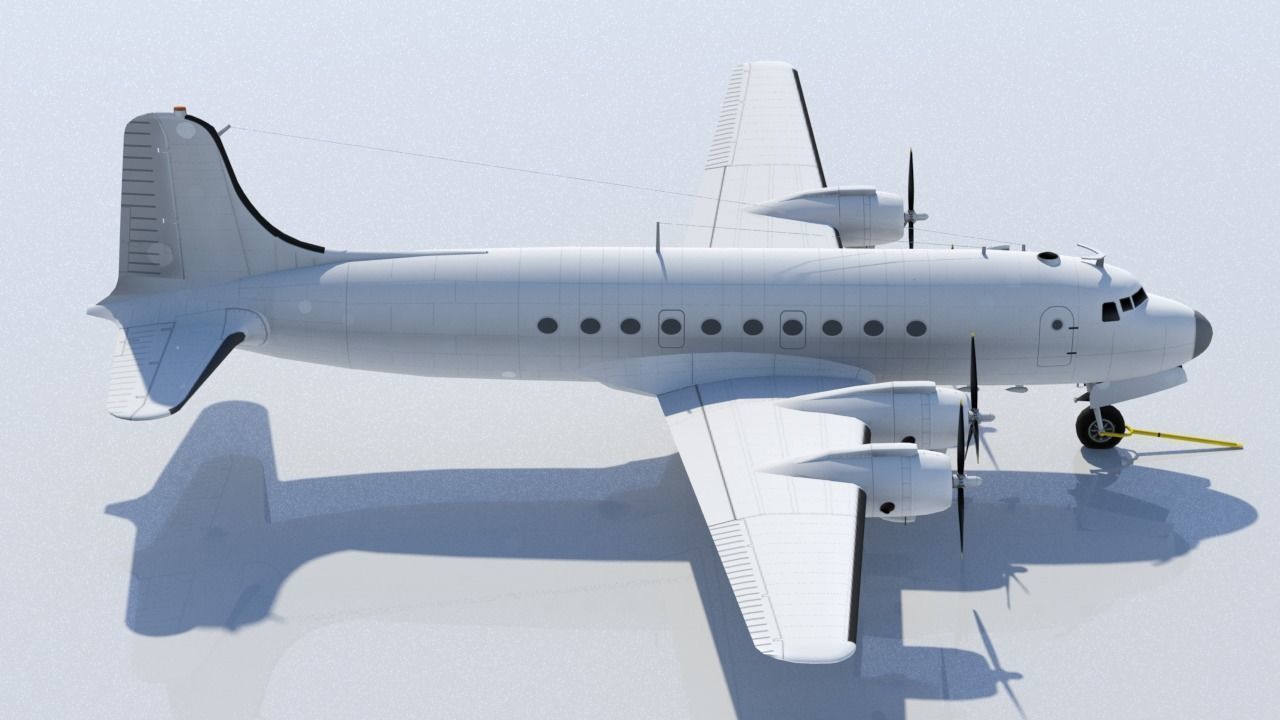 Douglas DC-4 C-54 Skymaster Static Low Poly Low-poly 3D model_8