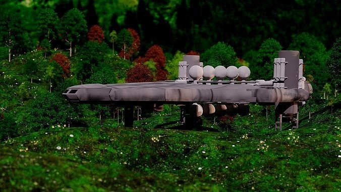 Planet Killer Spaceship Low-poly 3D model